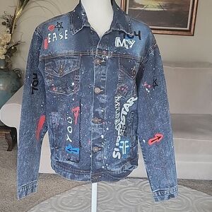 EVOLUTION In Design Paint Denim Jacket Size M